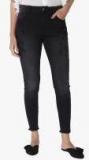 Vero Moda Black Washed Mid Rise Skinny Fit Jeans Women