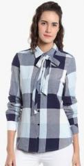 Vero Moda Blue Checked Shirt women