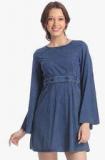 Vero Moda Blue Colored Solid Shift Dress Women