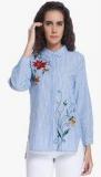 Vero Moda Blue Embroidered Shirt women