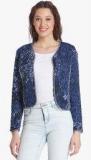 Vero Moda Blue Printed Winter Shrug Women