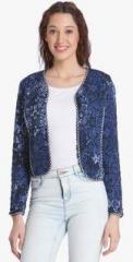 Vero Moda Blue Printed Winter Shrug women