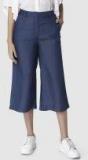 Vero Moda Blue Regular Fit Solid Culottes Women