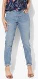 Vero Moda Blue Washed Mid Rise Boyfriend Fit Jeans Women