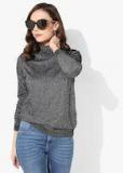 Vero Moda Charcoal Self Design Sweater Women