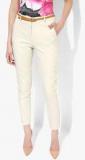 Vero Moda Cream Solid Slim Fit Chinos women