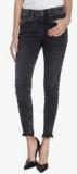 Vero Moda Dark Grey Washed Mid Rise Skinny Fit Jeans women