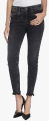 Vero Moda Dark Grey Washed Mid Rise Skinny Fit Jeans women