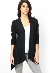 Vero Moda Full Sleeves Open Front Black Shrug Women