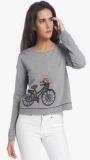 Vero Moda Grey Embellished T Shirt Women