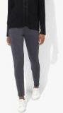 Vero Moda Grey Self Design Slim Fit Trousers Women