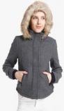 Vero Moda Grey Solid Winter Jacket Women