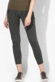 Vero Moda Grey Striped Ankle Length Leggings Women