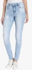 Vero Moda Light Blue Mid Rise Slim Fit Jeans women