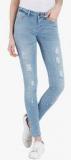 Vero Moda Light Blue Washed Mid Rise Slim Jeans women