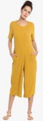 Vero Moda Mustard Yellow Solid Jumpsuit men