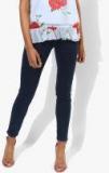 Vero Moda Navy Blue Skinny Fit Mid Rise Clean Look Jeans women