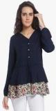 Vero Moda Navy Blue Solid Blouse Women