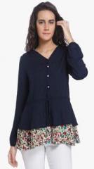 Vero Moda Navy Blue Solid Blouse women