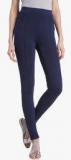 Vero Moda Navy Blue Solid Leggings Women