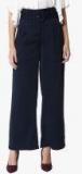 Vero Moda Navy Blue Solid Regular Fit Palazzo Women