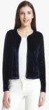 Vero Moda Navy Blue Solid Shrug Women