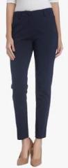 Vero Moda Navy Blue Solid Slim Fit Chinos women