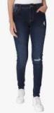 Vero Moda Navy Blue Washed Mid Rise Skinny Fit Jeans women