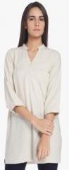 Vero Moda Off White Coloured Solid Tunic women