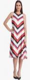 Vero Moda Off White Coloured Striped Shift Dress Women