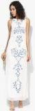 Vero Moda Off White Embroidered Maxi Dress Women