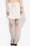 Vero Moda Off White Solid A Line Skirt women