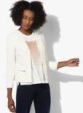 Vero Moda Off White Solid Fitted Blazer Women