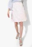 Vero Moda Pink Self Design Flared Skirt Women