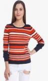 Vero Moda Red Long Sleeves Stripes T Shirts, 'Twigs'