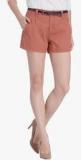 Vero Moda Rust Solid Shorts With Belt women