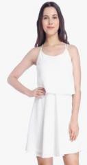 Vero Moda White Coloured Solid Shift Dress women