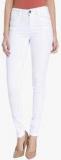 Vero Moda White Solid Mid Rise Regular Fit Jeans women