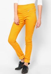 Vero Moda Yellow High Rise Jeggings Women