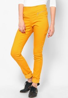 Vero Moda Yellow High Rise Jeggings women