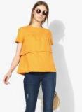 Vero Moda Yellow Solid Blouse Women