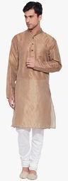 Very Me Beige Solid Kurta Men