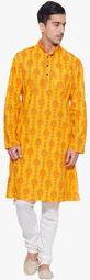 Very Me Yellow Printed Kurta Men