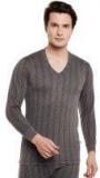 Vimal Jonney Grey Striped Thermal Top Men