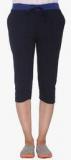 Vimal Navy Blue Solid Capris Women