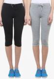 Vimal Pack Of 2 Multicoloured Solid Capri women