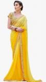 Vipul Yellow Embellished Saree women