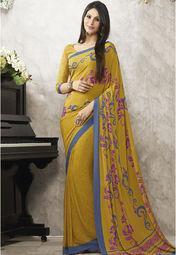 Vipul Yellow Printed Saree women