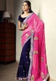 Vishal Crepe Blue Saree Women