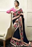 Vishal Georgette Black Saree Women